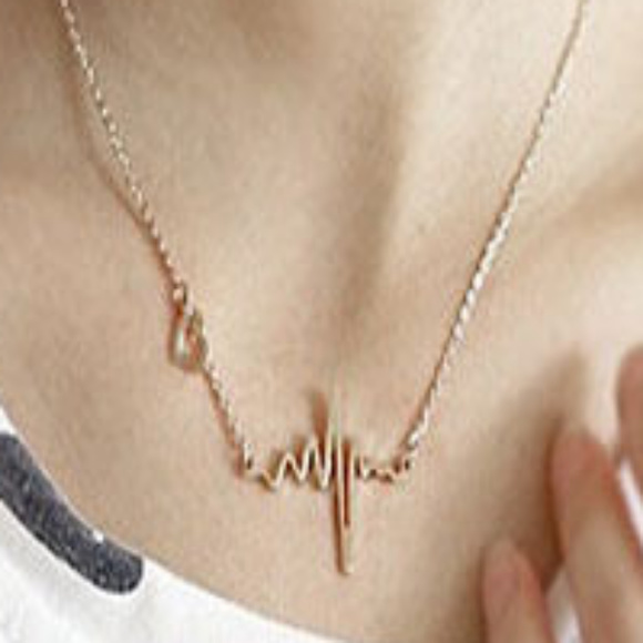 fashion gold heartbeat necklace nwot 5 for $25 - Picture 2 of 2